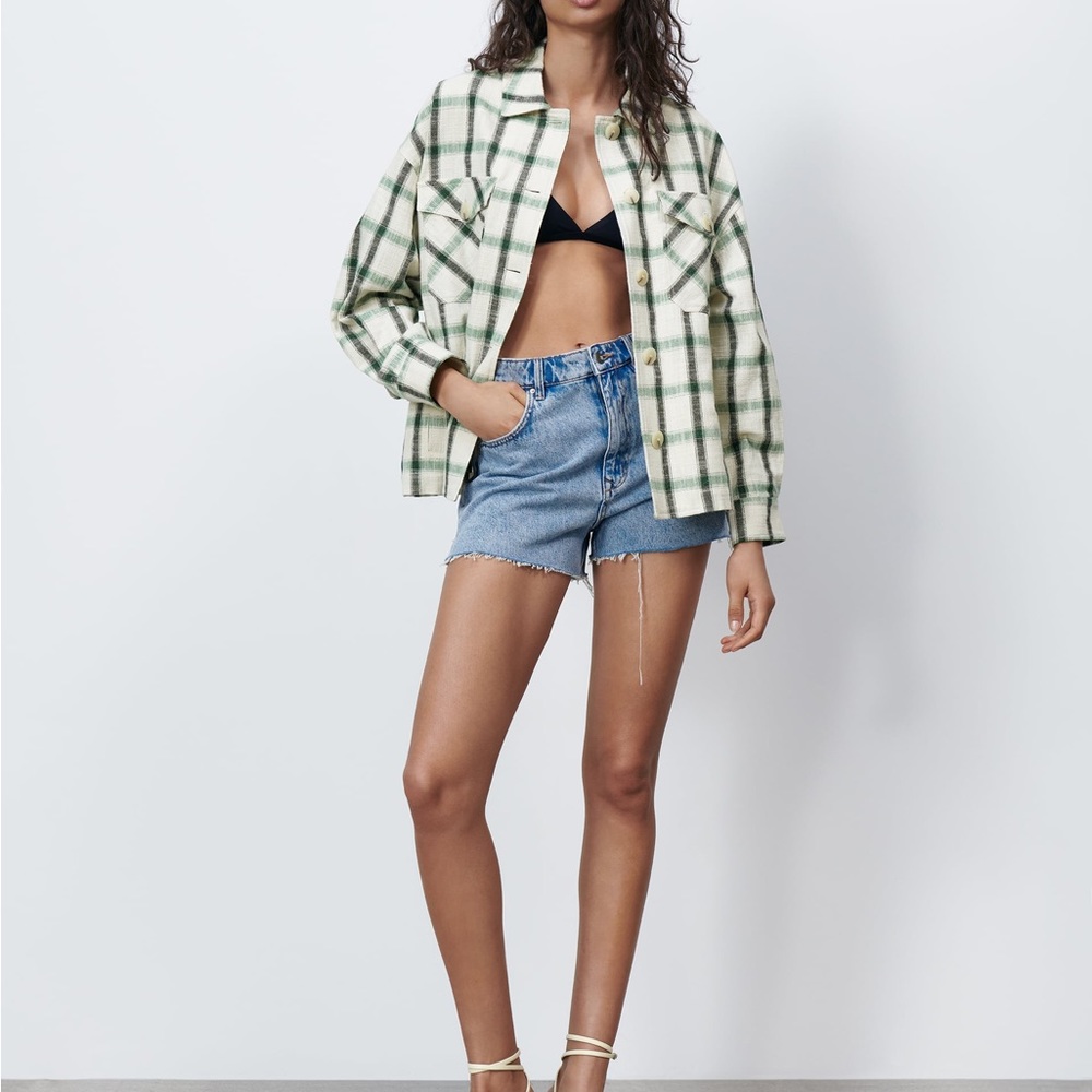 ZARA Plaid Overshirt Shacket